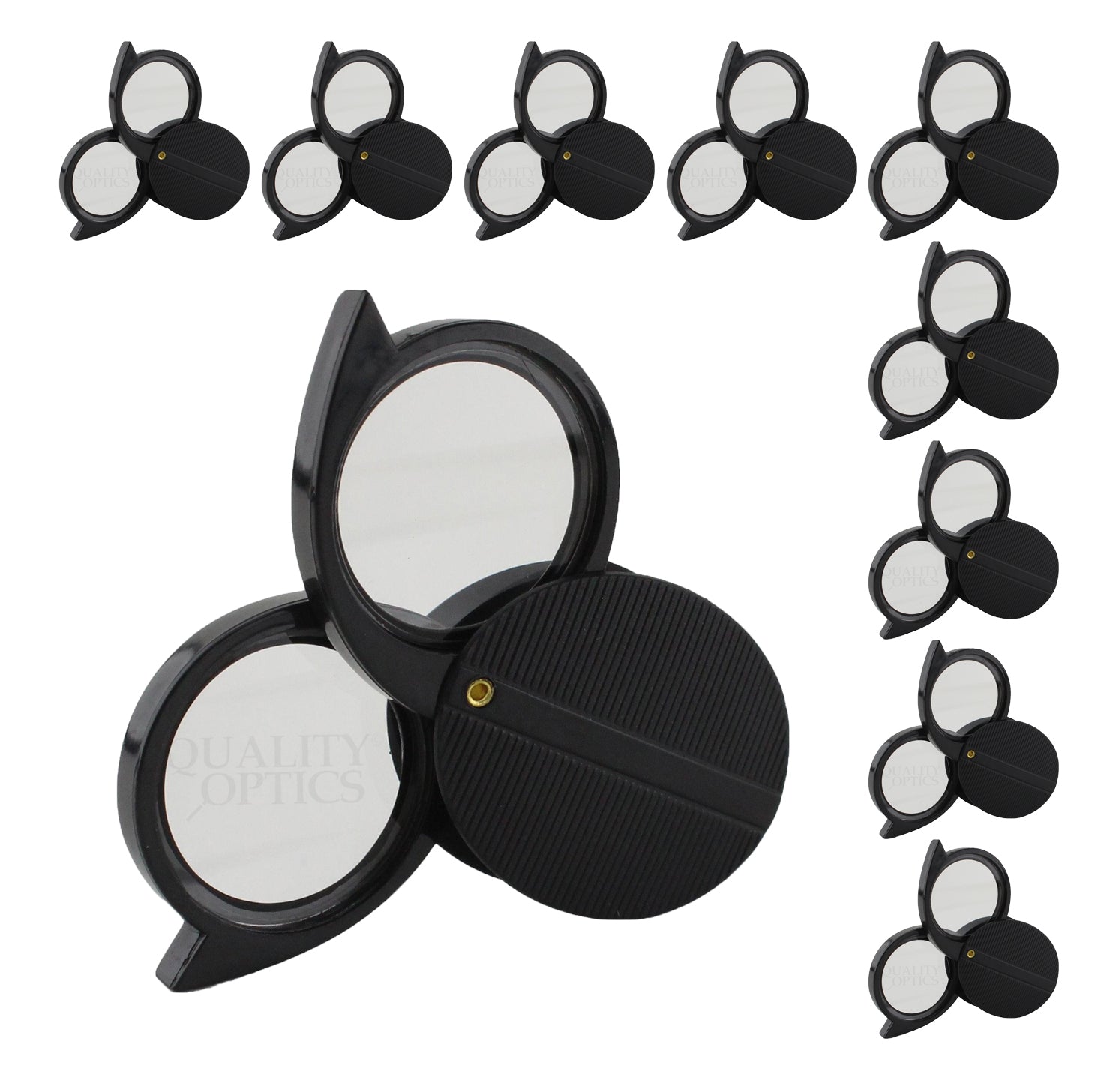 Quality Optics USA Folding Jewelers Loupe Style Pocket Magnifier Double Folding 5X 10X Loupe