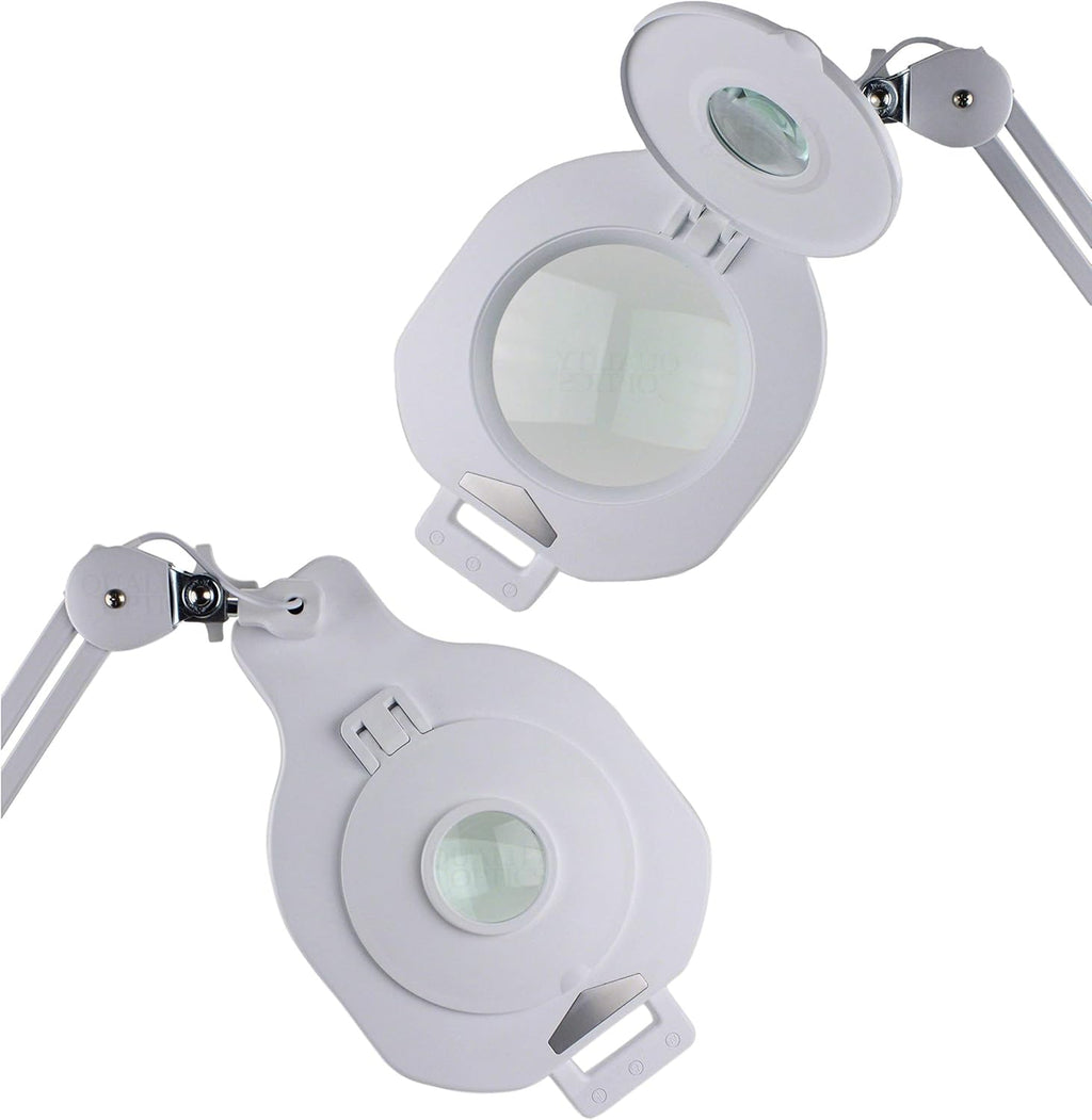 Quality Optics® USA 8D/5D 4 Function 90 LED Lighted, Swing Arm Workstation Magnifier w/UV Black Light & Optional Stand