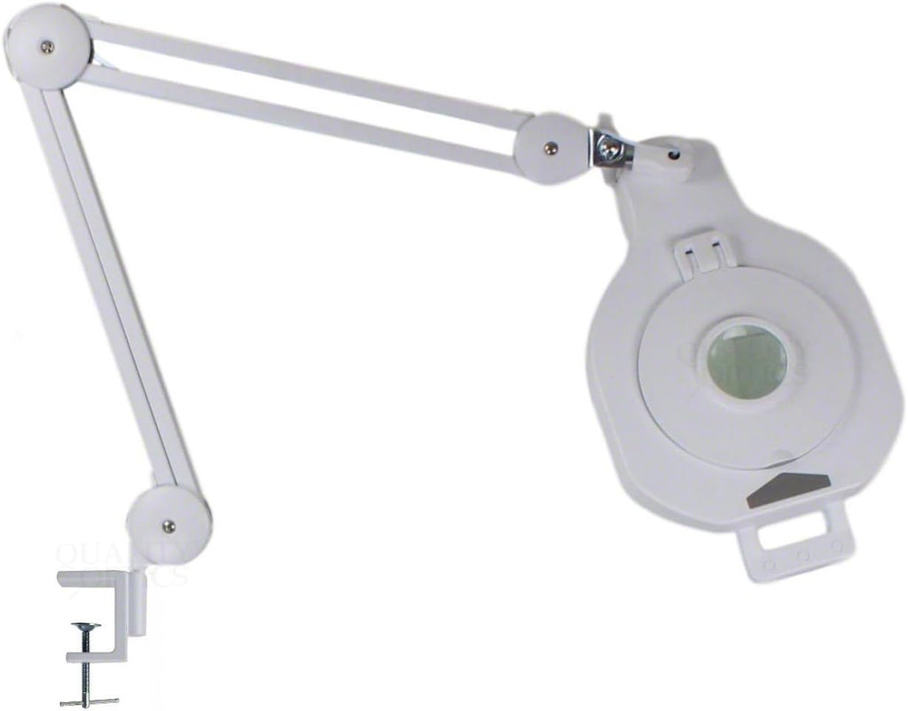 Quality Optics® USA 8D/5D 4 Function 90 LED Lighted, Swing Arm Workstation Magnifier w/UV Black Light & Optional Stand