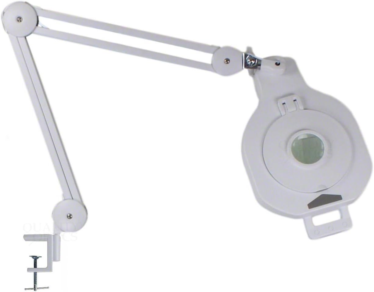 Quality Optics® USA 8D/5D 4 Function 90 LED Lighted, Swing Arm Workstation Magnifier w/UV Black Light & Optional Stand