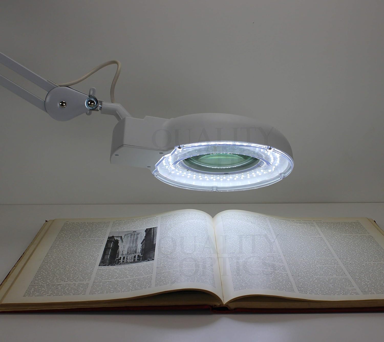 Quality Optics® Professional Series Illuminated Workstation Swing Arm Magnifier