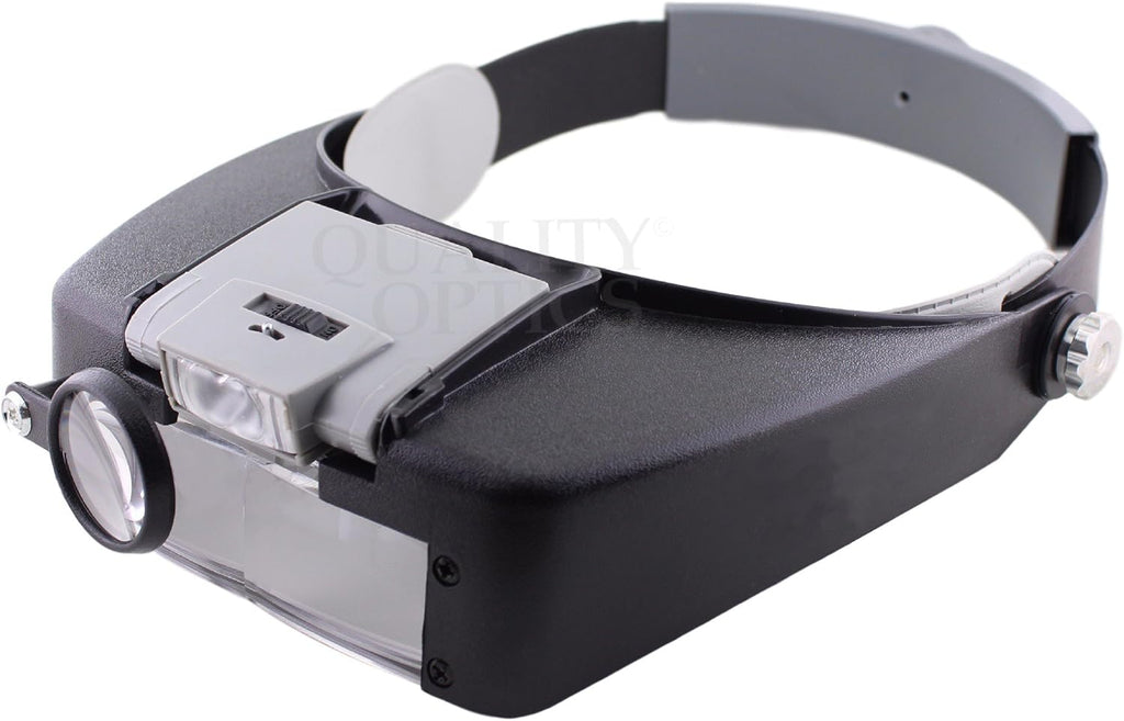 Quality Optics USA Illuminated Adjustable-Magnification (1-5x-8.5X) Visor with Adaptable Settings