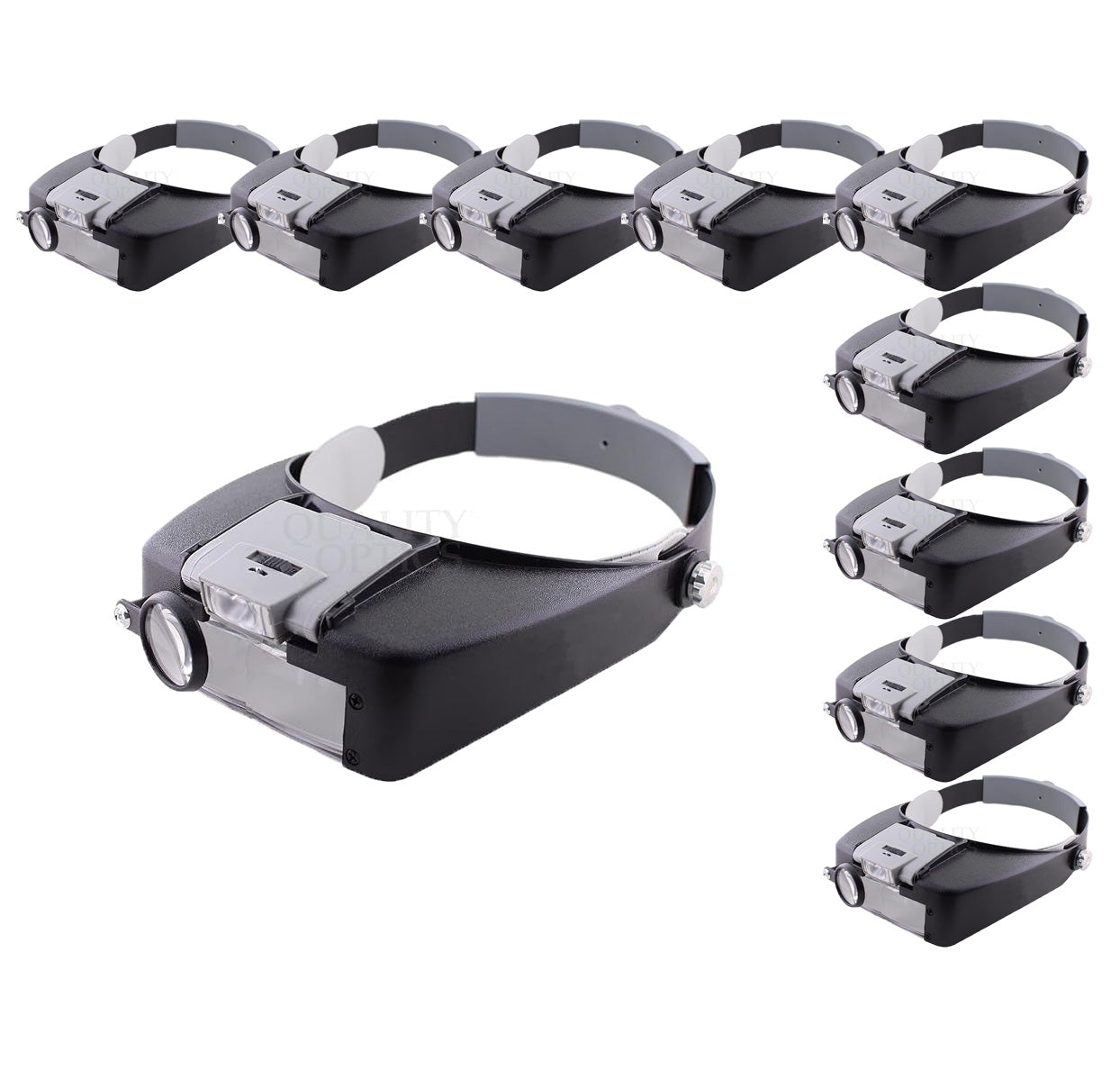 Quality Optics USA Illuminated Adjustable-Magnification (1-5x-8.5X) Visor with Adaptable Settings